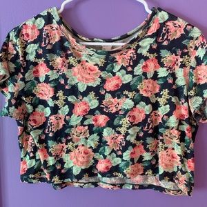 F21 floral crop top